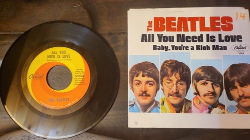 L@@k!!! Beatles Original 1967 ALL YOU NEED IS LOVE & BABY YOU’RE A RICH MAN 45 - Bild 1 von 8