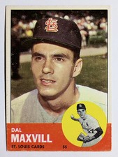 1963 Topps #49 Dal Maxvill RC (VGEX)
