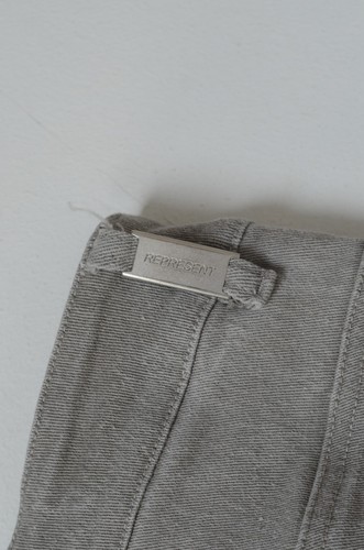 Represent Men's Grey Cotton Double Knee Denim Jeans Work Pants Size 32 - Picture 12 of 14