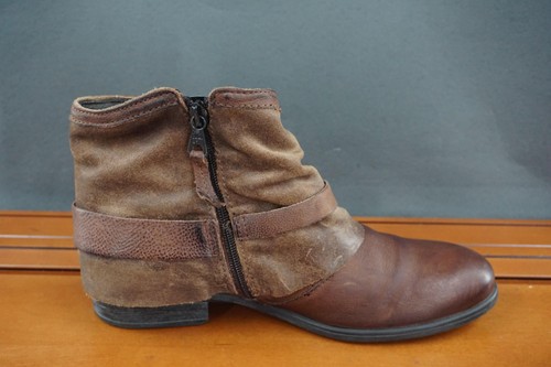 Miz Mooz Verona Collection Boots Womens Size 40 Brown Leather Ankle Slouch Zip - Picture 5 of 12