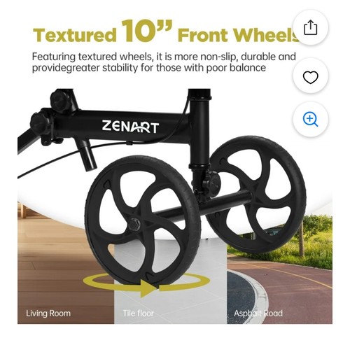 ZENART Knee Walker Steerable Scooter Crutch BLACK - Bild 5 von 8