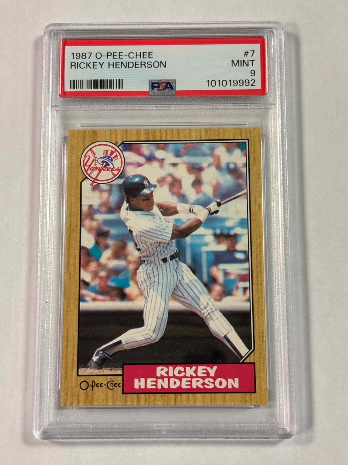 1987 O-Pee-Chee - Rickey Henderson PSA 9 MINT-Yankees #7