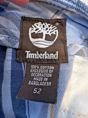Timberland Shorts Men’s Size 52 Blue Plaid Cotton Bermuda Cargo Pockets Casual - Picture 11 of 11