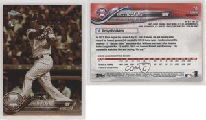 2018 Topps Chrome Sepia Refractor Rhys Hoskins #70 Rookie RC