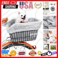 Soft and Cozy Dog Bicycle Basket Liner - Durable Canvas, Fits Most Baskets 15.6i