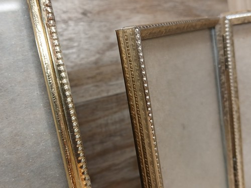 Lot of 17 Vintage Brass Gold Ornate Metal Picture Frames Including 2 Tri Folds - Picture 15 of 24