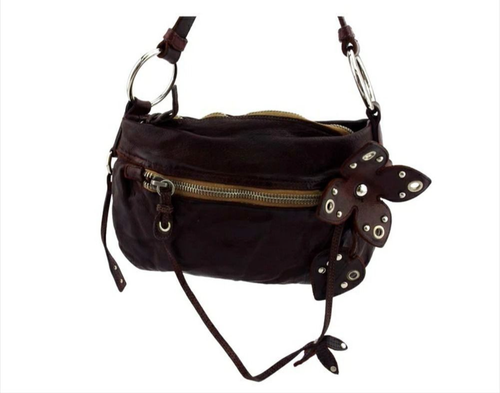 Bolso de Hombro MIU MIU Motivo Flor Marrón Plateado Cuero Para Mujer Usado - Imagen 2 de 10