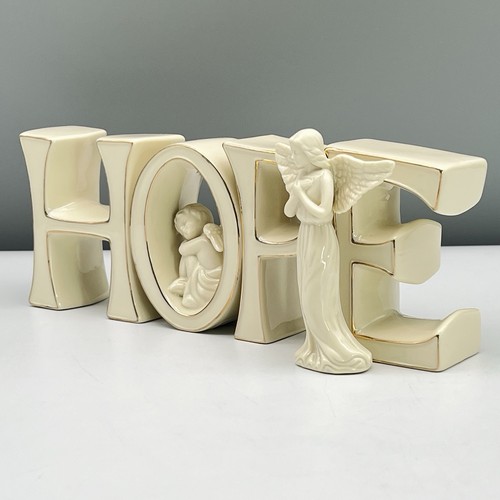 LENOX 2 Figurines LOVE & HOPE w/ ANGELS Expressions WORDS TO LIVE BY Porcelain - Picture 7 of 23