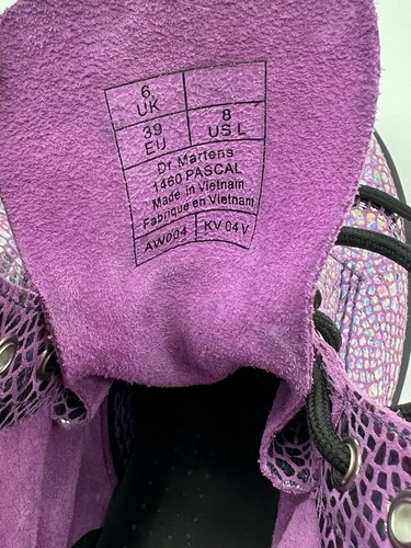 Dr. Martens, 1460 Pascal AirWair Damen-Stiefeletten Größe 8 lila Schlange Metallic. " - Bild 13 von 13