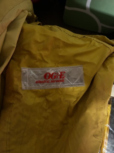 Vintage 90s Stearns Rainjammer 20 Yellow PVC Rain Suit XL NIP OG&E Safety tape - Picture 2 of 2