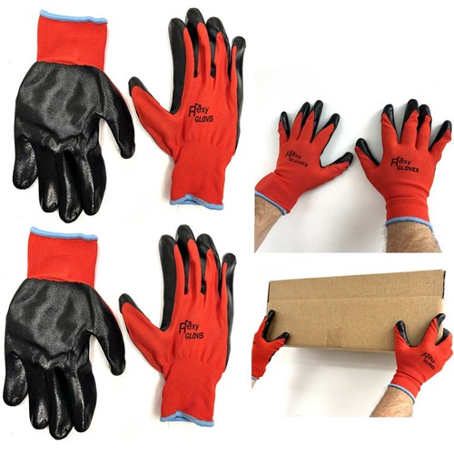 2 Rexy Gloves Nitrile Coated Palm Work Mechanic Seamless Knit Hand Safety XL Red - 第 1/1 張圖片