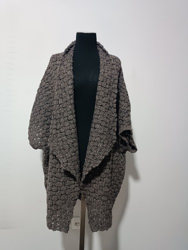OSKA offene Strickjacke Einheitsgröße Wolle/Alpaka/Mohair durchbrochen - Bild 8 von 12