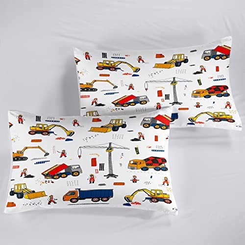 Excavators Fitted Sheet Twin Size,Tractor Bedding Sets for Boys,Machinery - Picture 7 of 7