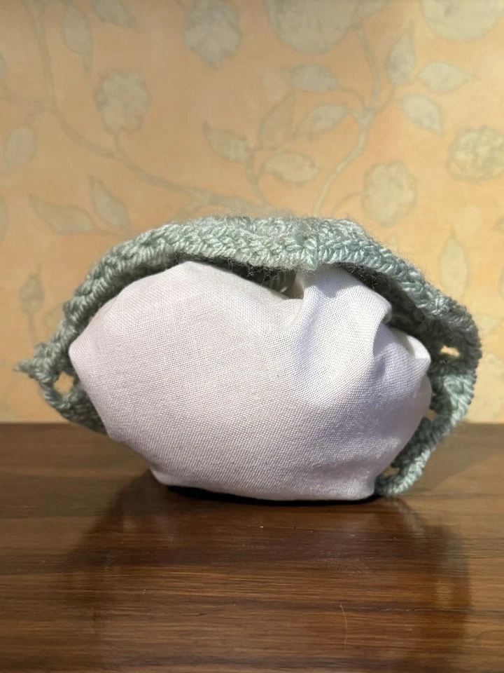 Vintage Half Doll China Pottery Figurine Fabric Base Pin Cushion #SPR170 - Image 4 of 4