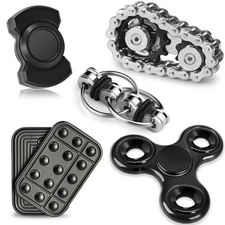 5 Pcs Fidget Toys Adults & Teen Metal Fidgets Spinner Magnetic Slider Cool Ga...