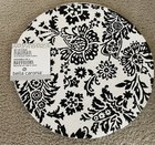 BELLA CARONIA Placemats (4) White Black  15” Round 100% Cotton New