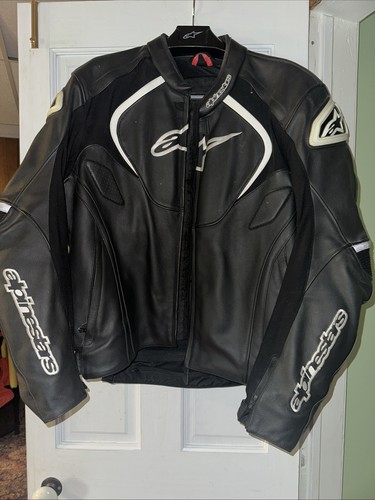 Alpinestars Men's Motorcycle Jacket L/Xl/2xl Black/White/Blue Padded for Racing - Picture 1 of 9