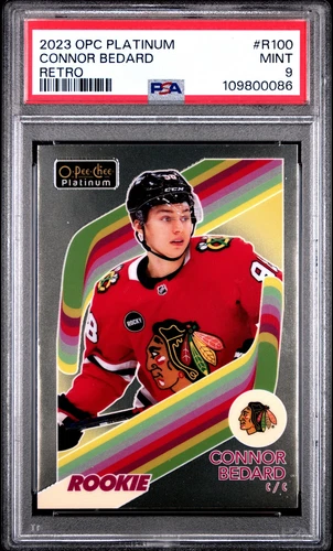 2023-24 O-Pee-Chee Platinum Retro #R100 Connor Bedard Rookie PSA 9