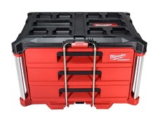 Milwaukee Tool 48-22-8443 Packout 3-Drawer Tool Box, Polymer, Black/Red, 22-1/4