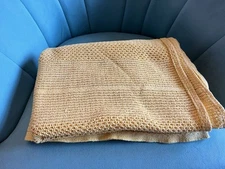 Mothercare 4306 687 Yellow Vintage Blanket Cellular Cotton 62x42” Made UK **READ