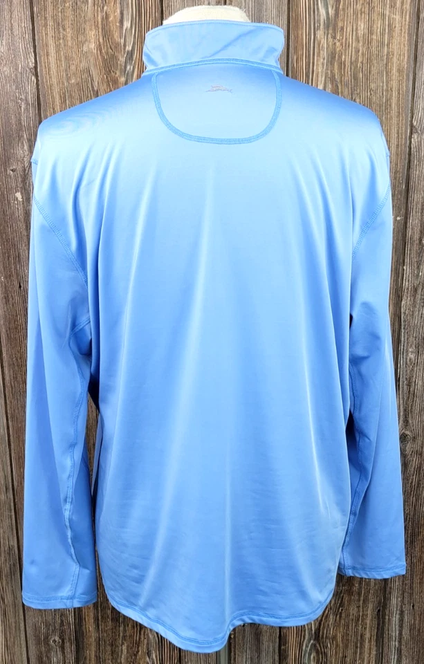 Camisa de viento de golf Tommy Bahama Performance 1/4 cremallera L/S azul claro informal para hombre XL Foto 4 de 4