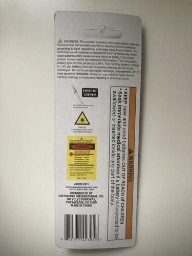 4-in-1 Laser Pointer , LED Light, Ball Point Pen, Stylus + Battery USA shipped - Picture 3 of 3