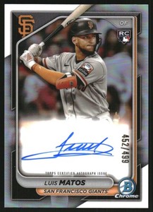 2024 Bowman Chrome Rookie Autographs Refractors #CRALM Luis Matos Auto /499