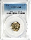 1925 Mercury Dime PCGS MS-62 #GA6-60 "90% Silver"