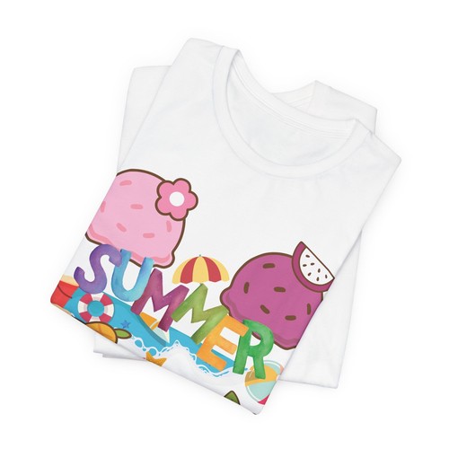Women Casual T Shirt Short Sleeve Ice Cream Summer Cute Graphic Pastel XS-XL - Foto 6 di 81