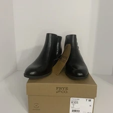 Frye And Co Womens Boden Black Ankle Boots Size 7 NEW Zipper Buckle