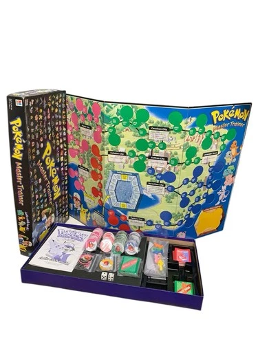 Pokemon Master Trainer Board Game Vintage Hasbro 100% Complete 1999 Rare Nice