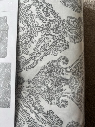 Raro copripiumino matrimoniale Paisley bianco grigio IKEA SKORPIL e 4 federe sigillato - Foto 5 di 7
