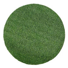 Round Artificial Grass: Outdoor Fake Grass Mat For Manhole Cover Decoration -