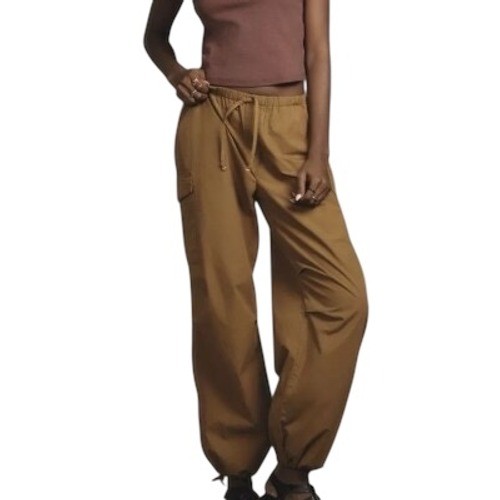 Pantaloni paracadute medi Pilcro Anthropologie cargo coulisse bronzo alti 1532 - Foto 1 di 19