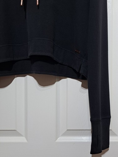 Sweaty Betty Luxe Restore Crop Hoodie Women's Size L Italian Fleece Black SB4982 - Picture 4 of 11