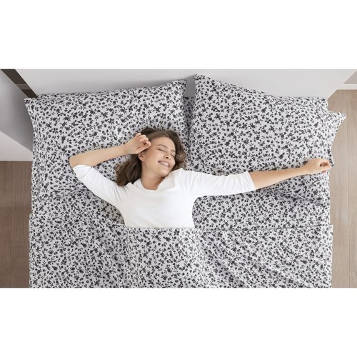 Printed Microfiber Sheet Set, Soft Modern Bedroom Decor, Elastic Deep Pocket,... - Picture 3 of 11