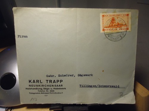Brief Neunkirchen 15.9.1930 Saargebiet nach Villinen - Bild 2 von 3