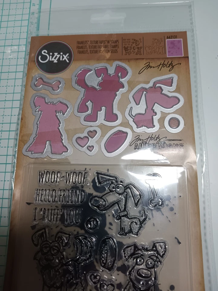 Estampillas, troqueles y carpeta de grabación en relieve de Tim Holtz Sizzix Dog Talk Foto 3 de 4