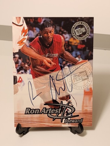 Tarjeta autógrafa Ron Artest 1999 prueba de prensa pase - Imagen 1 de 5