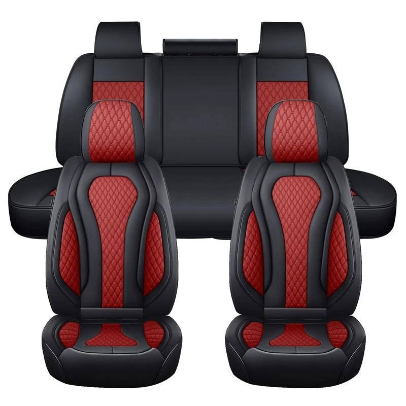 For Toyota Tacoma Car Seat Cover Deluxe Leather 2/5 Seats Front Rear Protector Foto 3 de 4
