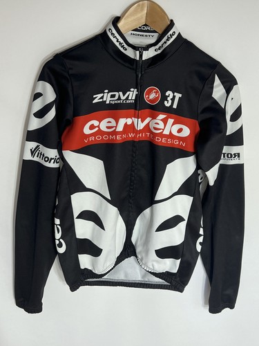 Castelli Cycling Jacket Cervelo Team Zipvit | Men's | Black/White | Medium |Rare - Picture 1 of 8