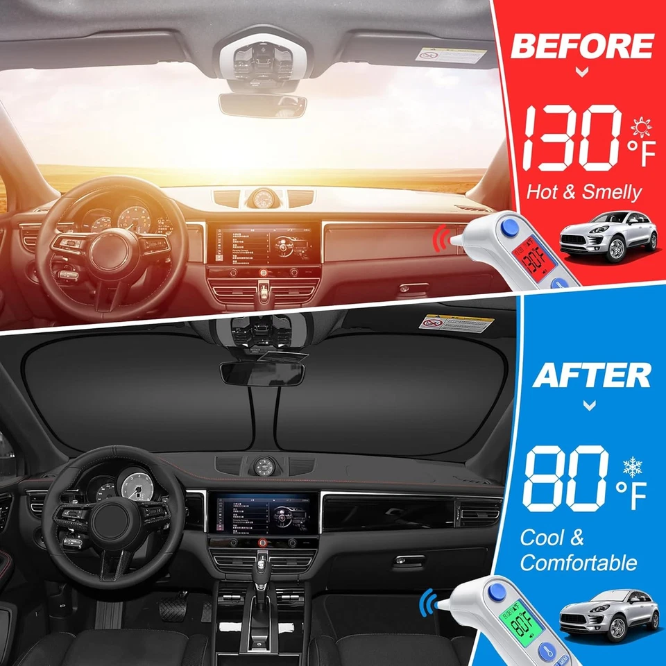 Parabrisas delantero y lateral plateado & ajuste negro Dodge RAM 2500 3500 2010-2025 Foto 2 de 4