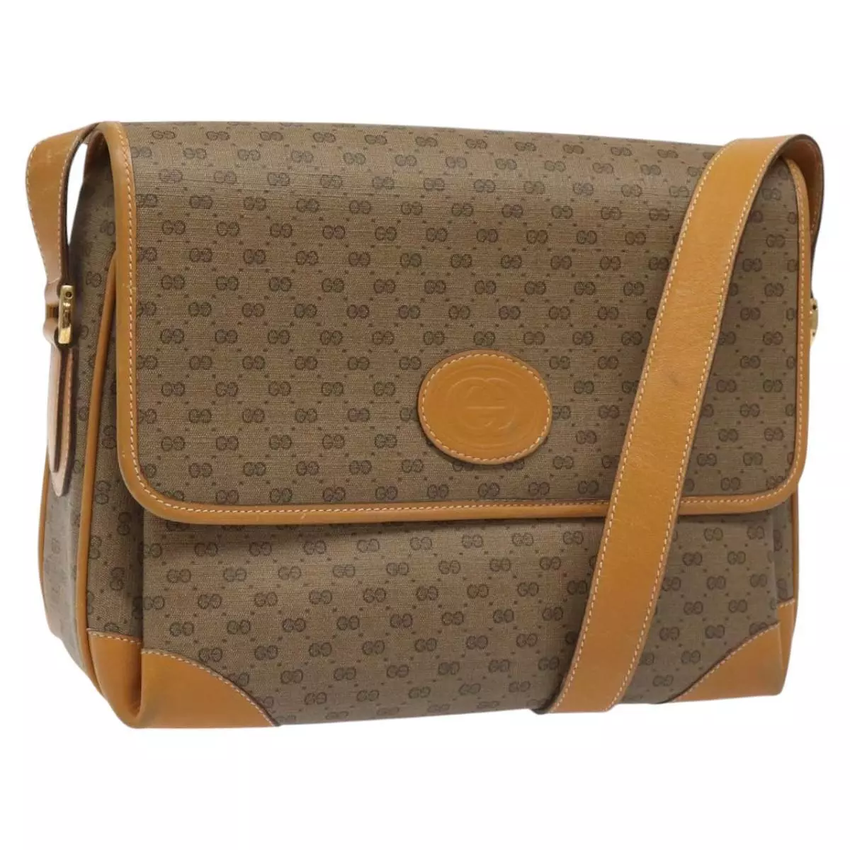 Sac à bandoulière GUCCI Micro GG Supreme PVC beige or 001 116 0924 authentique ki5438