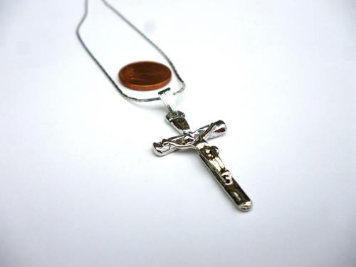 Kleines Kreuz an feiner Kette 3,5 x 2 cm Kette ca. 42cm Jesuskreuz Kreuzanhänger - Bild 8 von 8