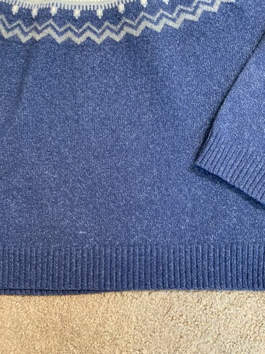 Wetterfester Vintage Herren Pullover Gr. Large Blau Rundhals Preppy Academia - Bild 5 von 13