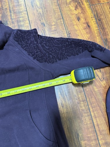 Lululemon floral flock pullover sweatshirt black cherry Size 4 - Picture 4 of 5