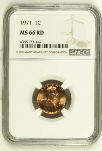 1971 NGC MS66RD Lincoln cent