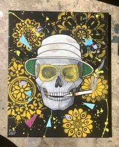 Miedo y odio en Las Vegas cráneo Pintura | eBay