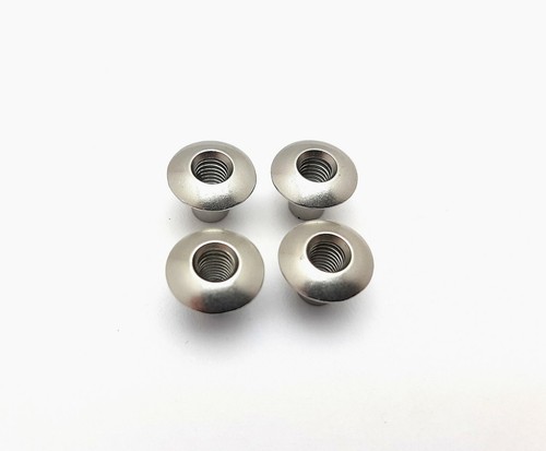 Chicago screws. Pass through posts. Binding screw posts. Gloss Silver Nickel. - Bild 1 von 12