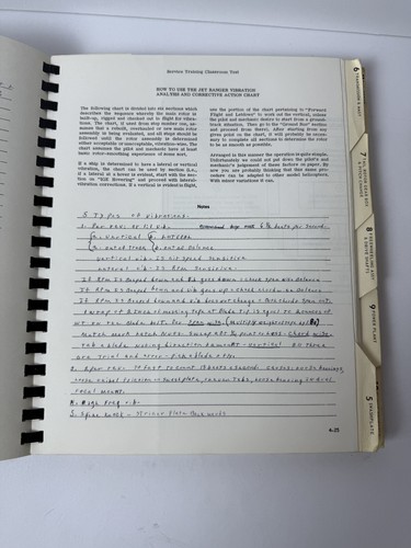1969 Jet Ranger Bell Helicopter Co Service School Programmed Notebook - Picture 5 of 8